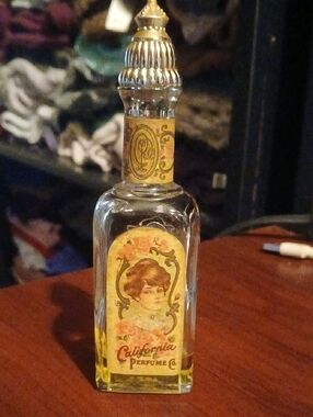 Vintage California Perfume Co. Decorative Glass Perfume Bottle - Yellow Label